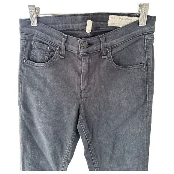 Rag & Bone The Skinny Distressed in Charcoal Gray Jeans Size 25 - Picture 3 of 15